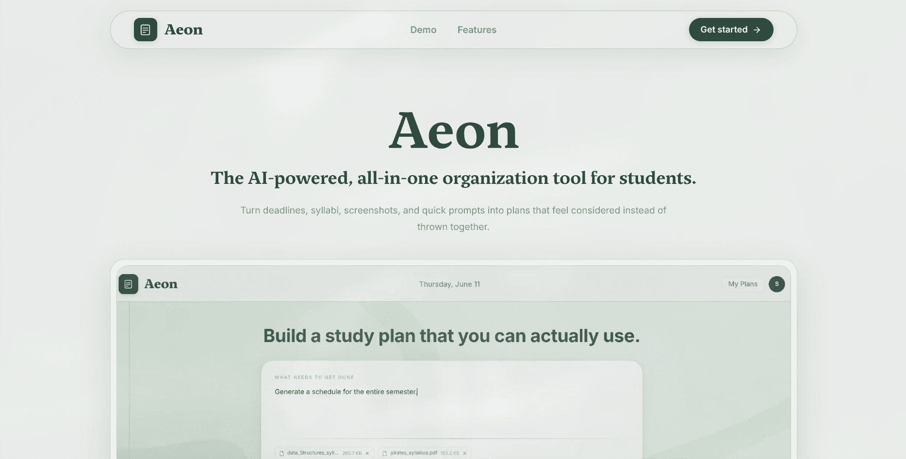 Screenshot of Aeon